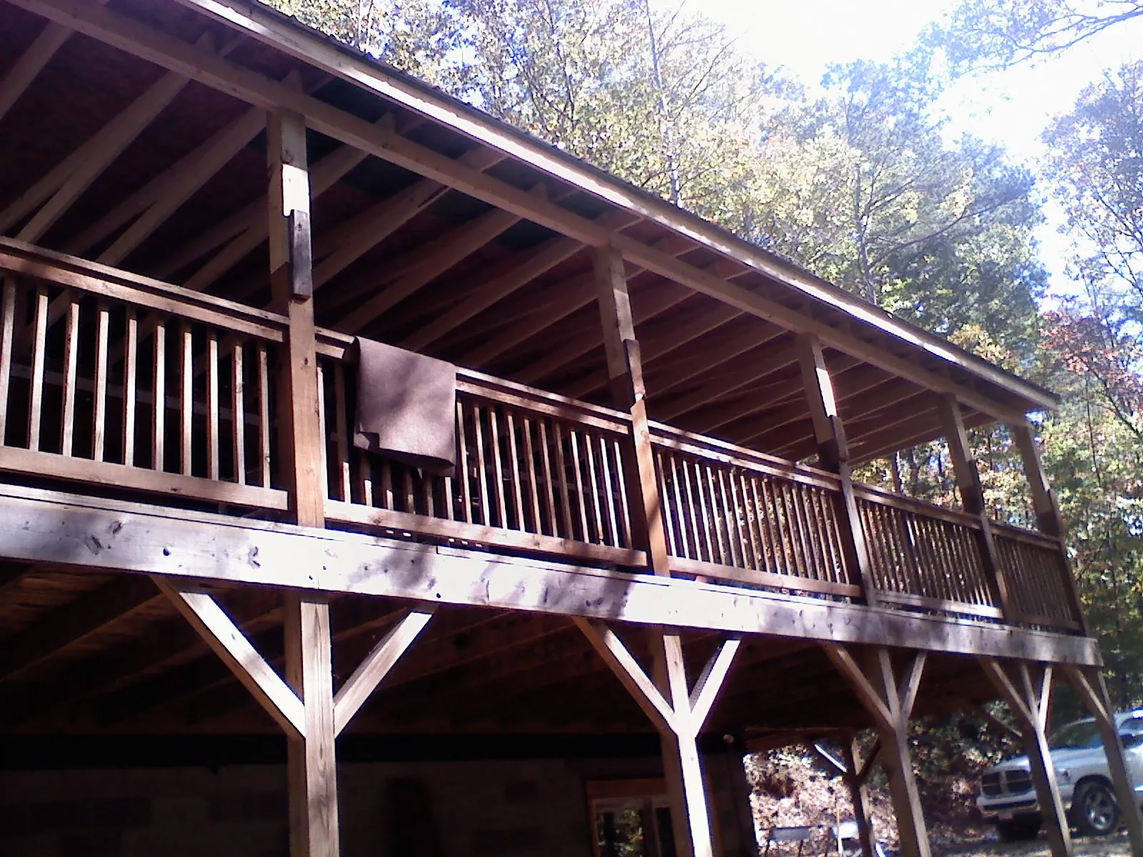 Timber framing under a new elevated porch and deck — Roof Leak Repair in Wetumpka by Roofing Brothers